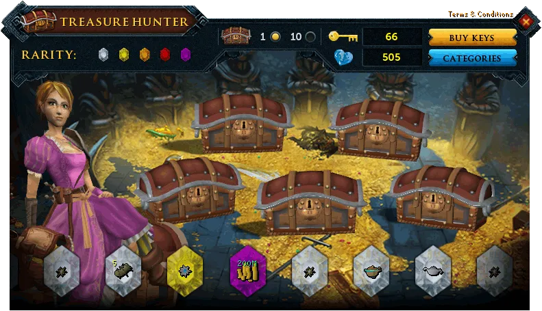 Treasure Hunter interface